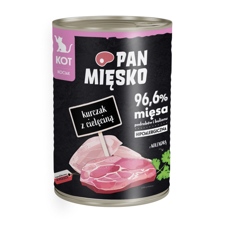 Karma mokra dla kota Pan Mięsko Kurczak z cielęciną 400g